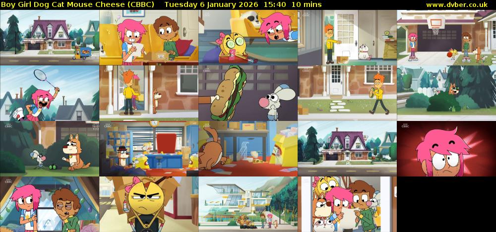 Boy Girl Dog Cat Mouse Cheese (CBBC) Tuesday 6 January 2026 15:40 - 15:50
