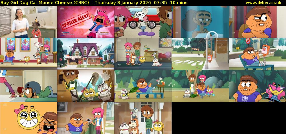 Boy Girl Dog Cat Mouse Cheese (CBBC) Thursday 8 January 2026 07:35 - 07:45