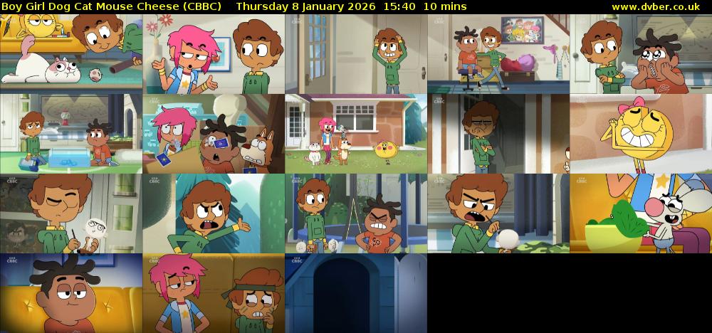 Boy Girl Dog Cat Mouse Cheese (CBBC) Thursday 8 January 2026 15:40 - 15:50