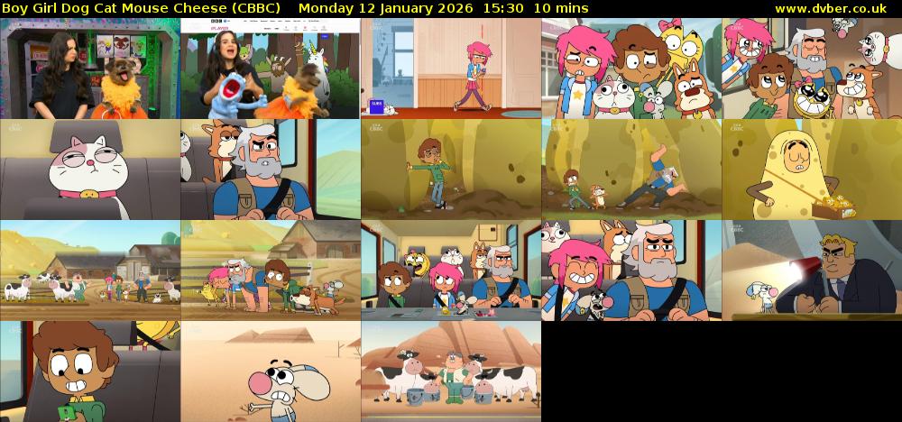Boy Girl Dog Cat Mouse Cheese (CBBC) Monday 12 January 2026 15:30 - 15:40