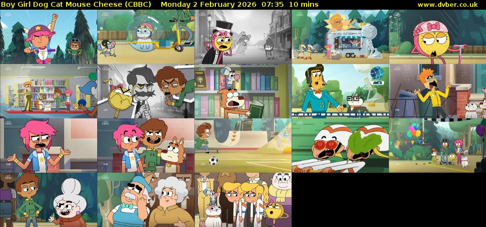 Boy Girl Dog Cat Mouse Cheese (CBBC) Monday 2 February 2026 07:35 - 07:45