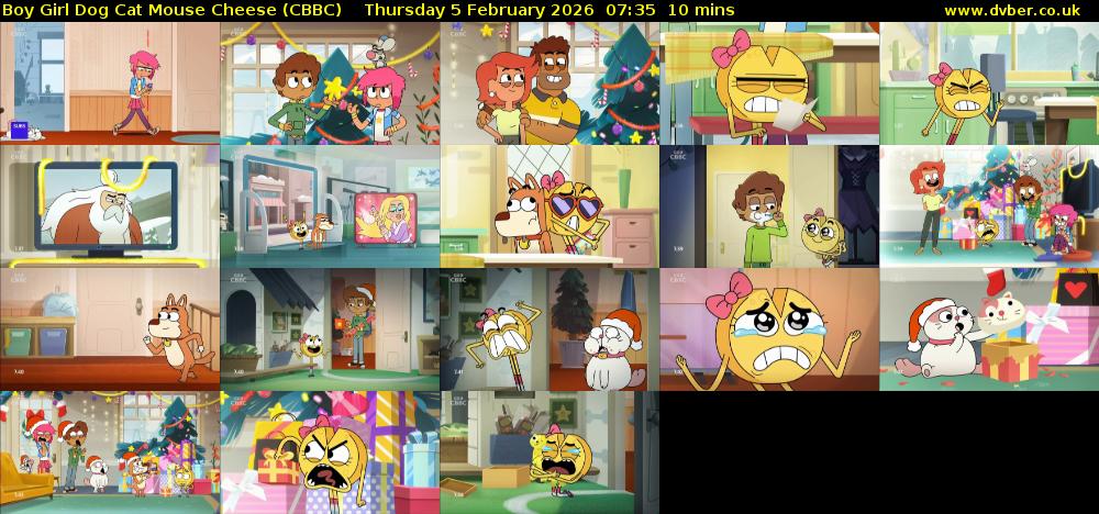 Boy Girl Dog Cat Mouse Cheese (CBBC) Thursday 5 February 2026 07:35 - 07:45