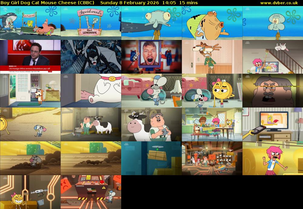 Boy Girl Dog Cat Mouse Cheese (CBBC) Sunday 8 February 2026 14:05 - 14:20