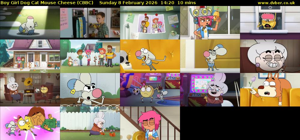 Boy Girl Dog Cat Mouse Cheese (CBBC) Sunday 8 February 2026 14:20 - 14:30