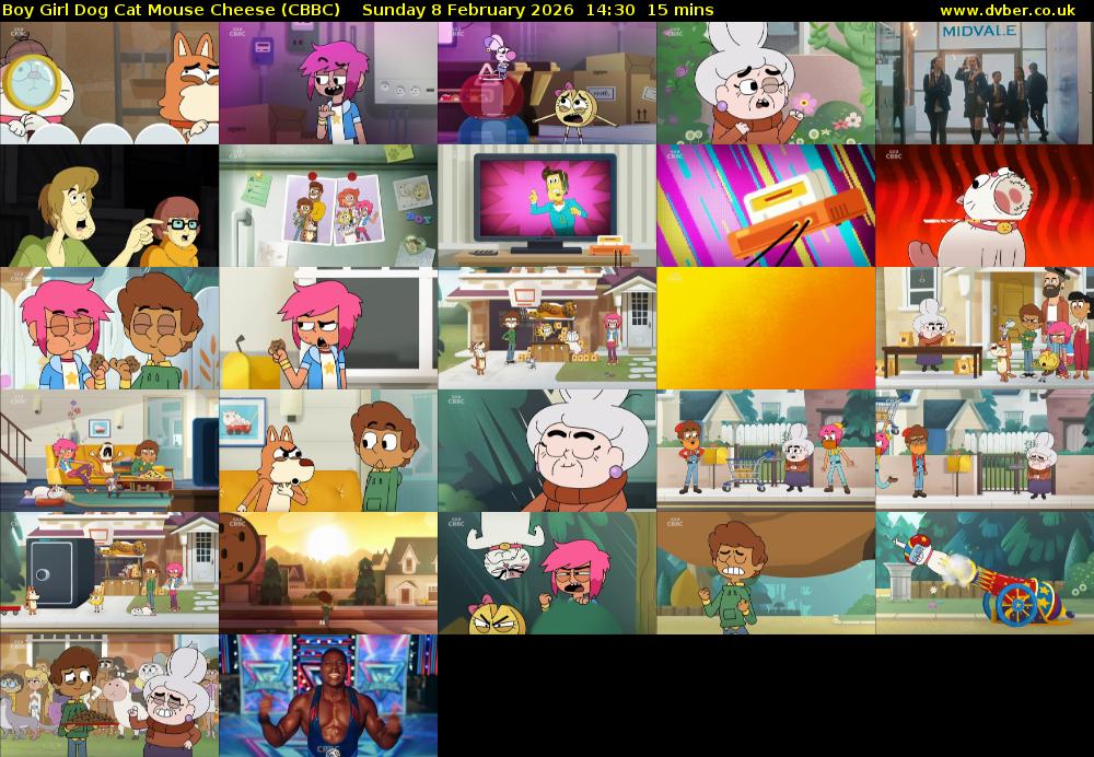 Boy Girl Dog Cat Mouse Cheese (CBBC) Sunday 8 February 2026 14:30 - 14:45