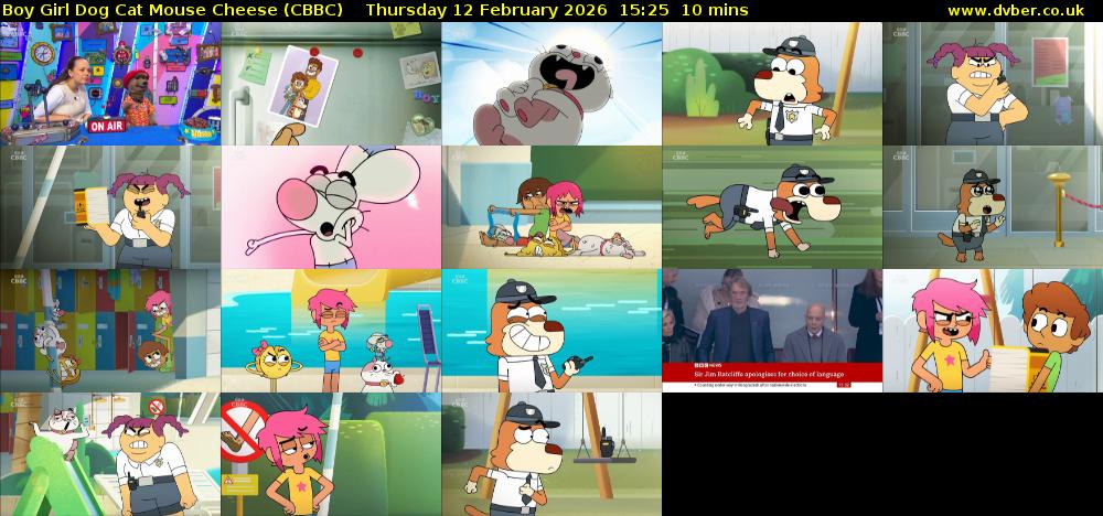 Boy Girl Dog Cat Mouse Cheese (CBBC) Thursday 12 February 2026 15:25 - 15:35