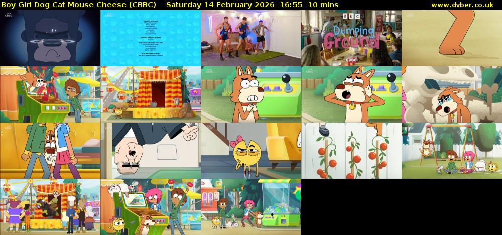 Boy Girl Dog Cat Mouse Cheese (CBBC) Saturday 14 February 2026 16:55 - 17:05