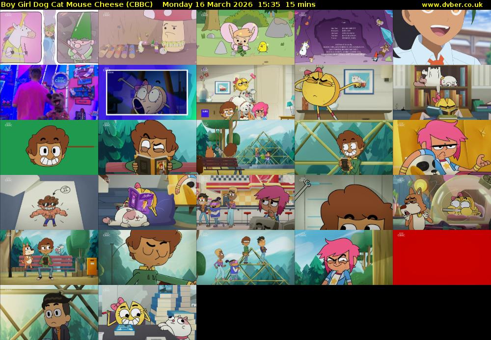 Boy Girl Dog Cat Mouse Cheese (CBBC) Monday 16 March 2026 15:35 - 15:50