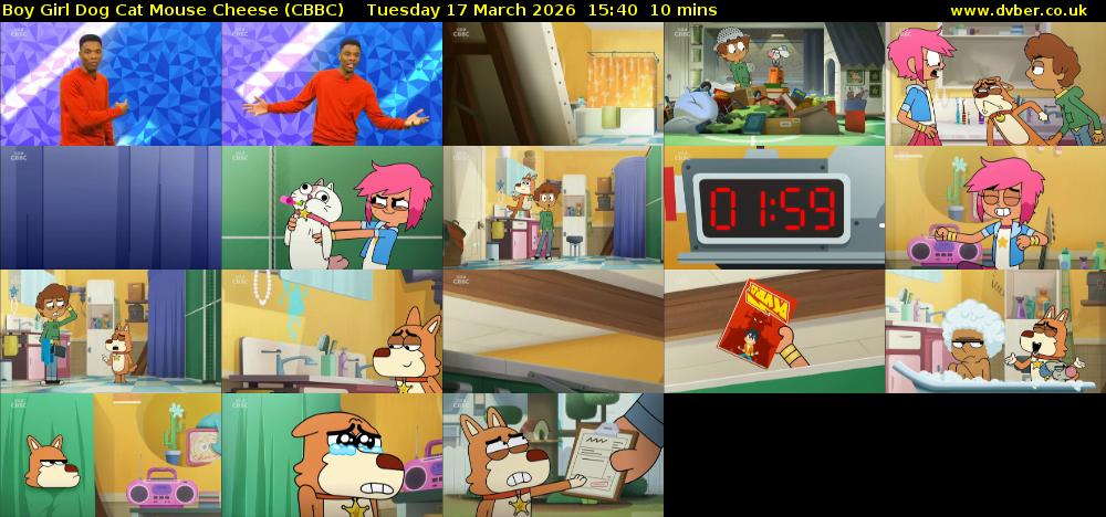 Boy Girl Dog Cat Mouse Cheese (CBBC) Tuesday 17 March 2026 15:40 - 15:50