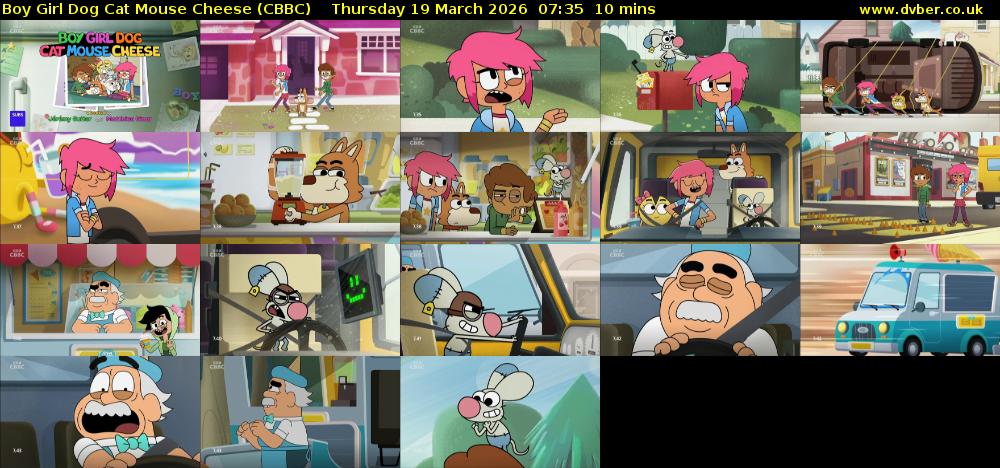 Boy Girl Dog Cat Mouse Cheese (CBBC) Thursday 19 March 2026 07:35 - 07:45