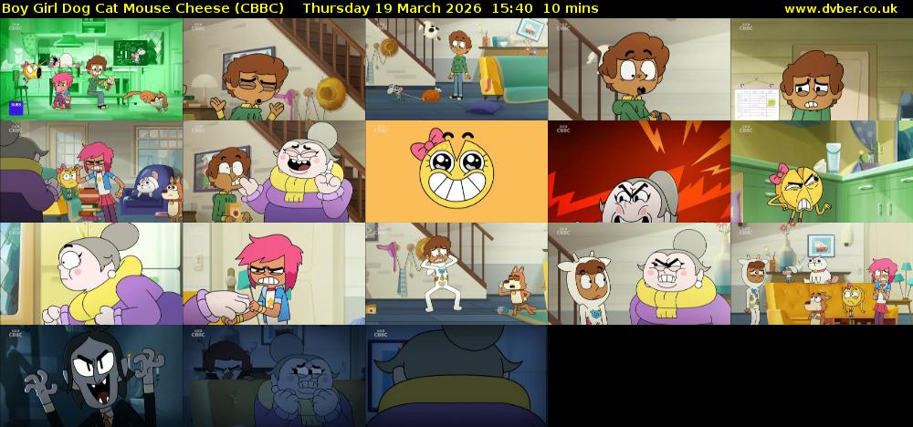 Boy Girl Dog Cat Mouse Cheese (CBBC) Thursday 19 March 2026 15:40 - 15:50