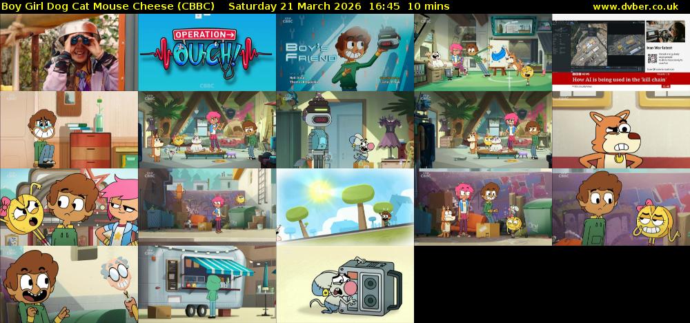 Boy Girl Dog Cat Mouse Cheese (CBBC) Saturday 21 March 2026 16:45 - 16:55
