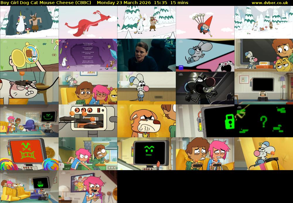 Boy Girl Dog Cat Mouse Cheese (CBBC) Monday 23 March 2026 15:35 - 15:50
