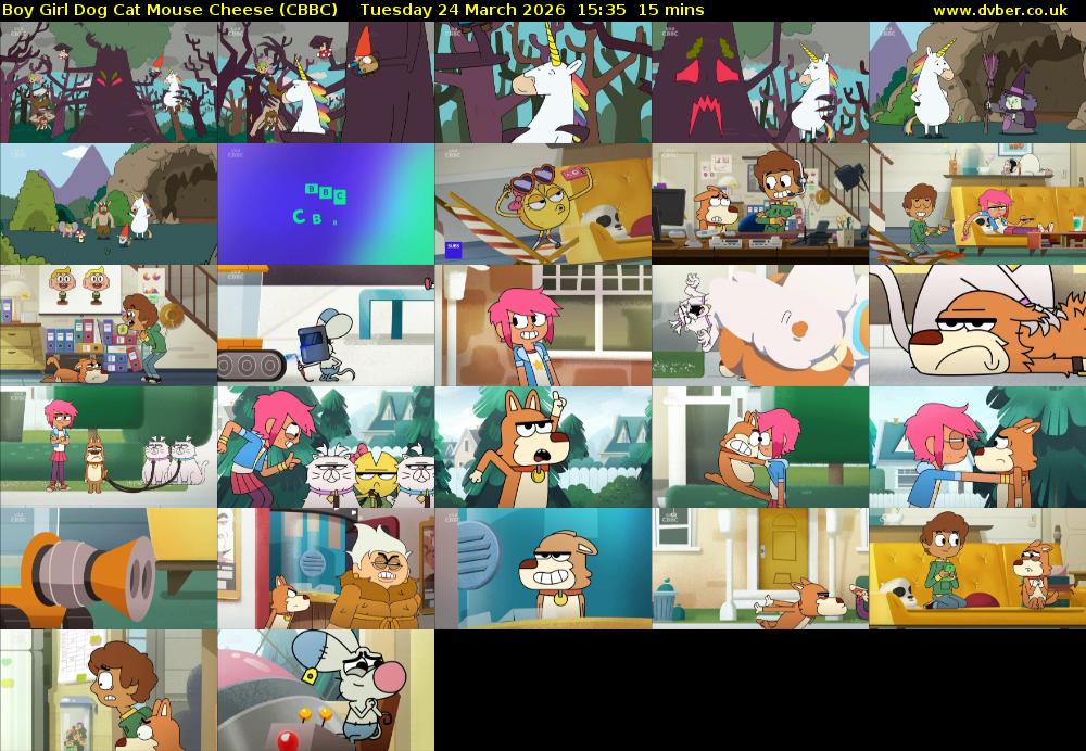 Boy Girl Dog Cat Mouse Cheese (CBBC) Tuesday 24 March 2026 15:35 - 15:50