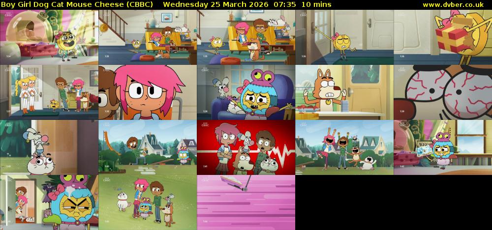 Boy Girl Dog Cat Mouse Cheese (CBBC) Wednesday 25 March 2026 07:35 - 07:45