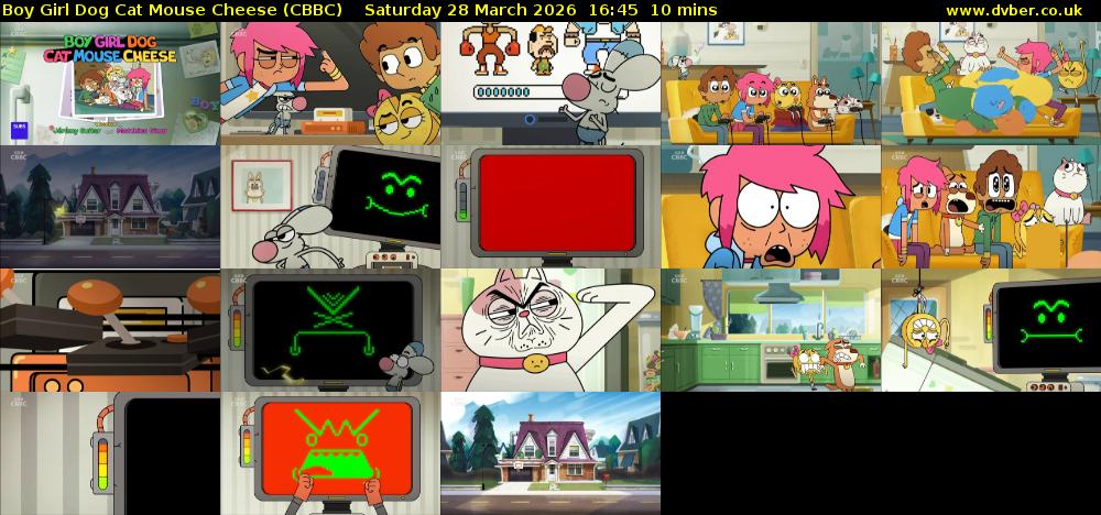 Boy Girl Dog Cat Mouse Cheese (CBBC) Saturday 28 March 2026 16:45 - 16:55