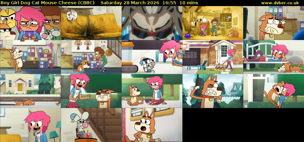 Boy Girl Dog Cat Mouse Cheese (CBBC) Saturday 28 March 2026 16:55 - 17:05