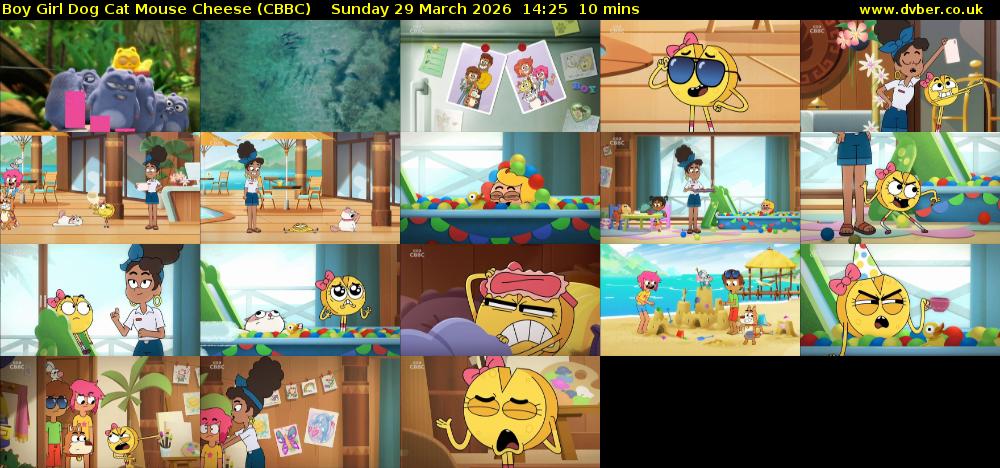 Boy Girl Dog Cat Mouse Cheese (CBBC) Sunday 29 March 2026 14:25 - 14:35