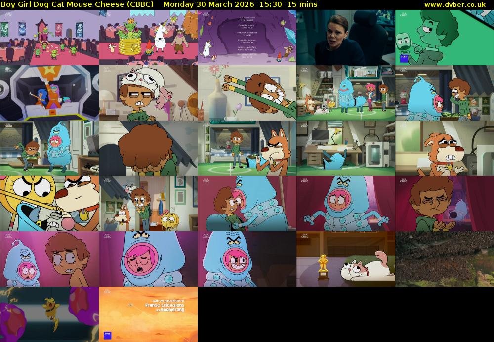 Boy Girl Dog Cat Mouse Cheese (CBBC) Monday 30 March 2026 15:30 - 15:45