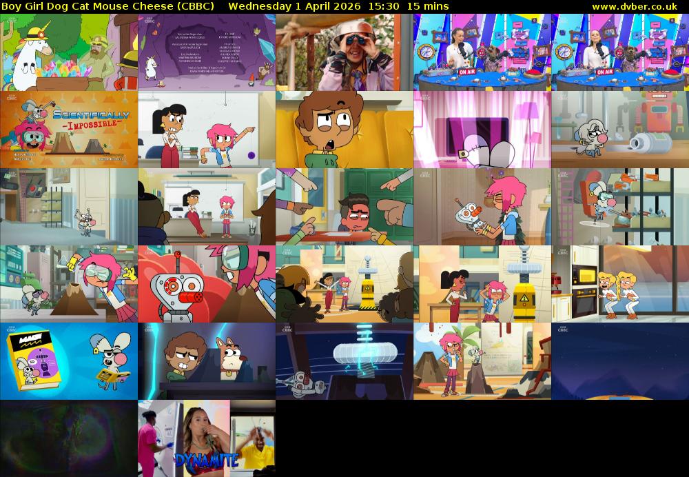 Boy Girl Dog Cat Mouse Cheese (CBBC) Wednesday 1 April 2026 15:30 - 15:45