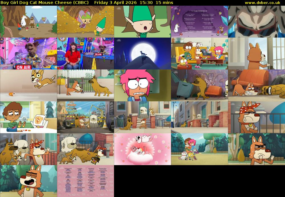 Boy Girl Dog Cat Mouse Cheese (CBBC) Friday 3 April 2026 15:30 - 15:45