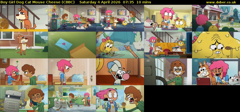 Boy Girl Dog Cat Mouse Cheese (CBBC) Saturday 4 April 2026 07:35 - 07:45