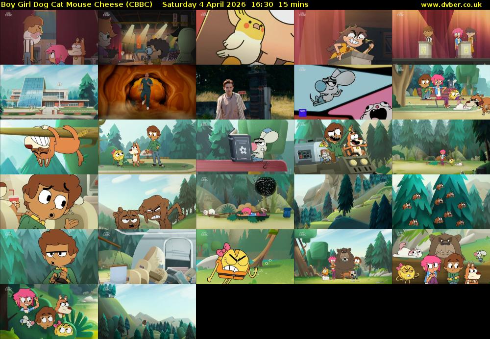 Boy Girl Dog Cat Mouse Cheese (CBBC) Saturday 4 April 2026 16:30 - 16:45