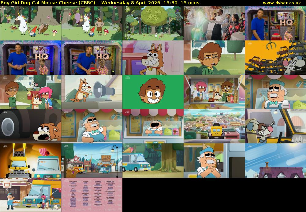 Boy Girl Dog Cat Mouse Cheese (CBBC) Wednesday 8 April 2026 15:30 - 15:45