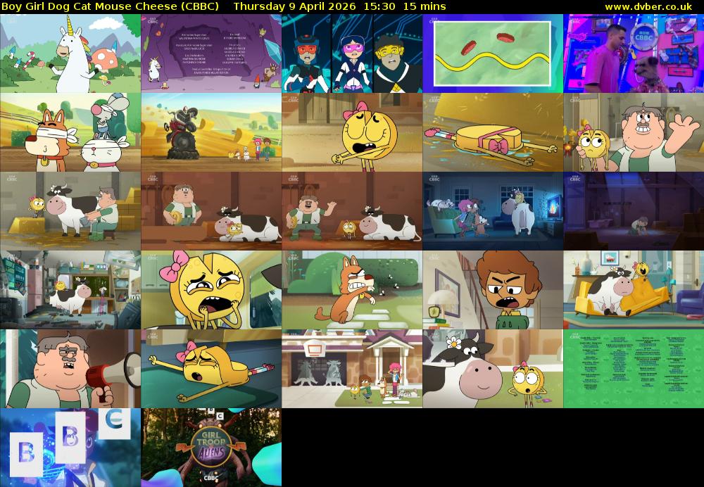 Boy Girl Dog Cat Mouse Cheese (CBBC) Thursday 9 April 2026 15:30 - 15:45