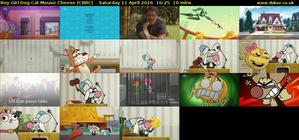 Boy Girl Dog Cat Mouse Cheese (CBBC) Saturday 11 April 2026 16:25 - 16:35