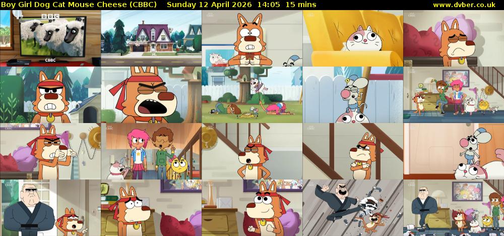 Boy Girl Dog Cat Mouse Cheese (CBBC) Sunday 12 April 2026 14:05 - 14:20