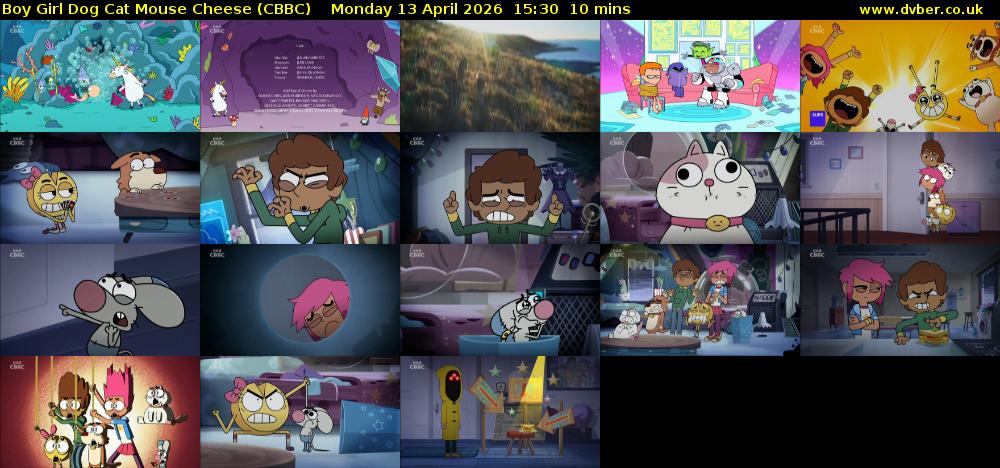 Boy Girl Dog Cat Mouse Cheese (CBBC) Monday 13 April 2026 15:30 - 15:40