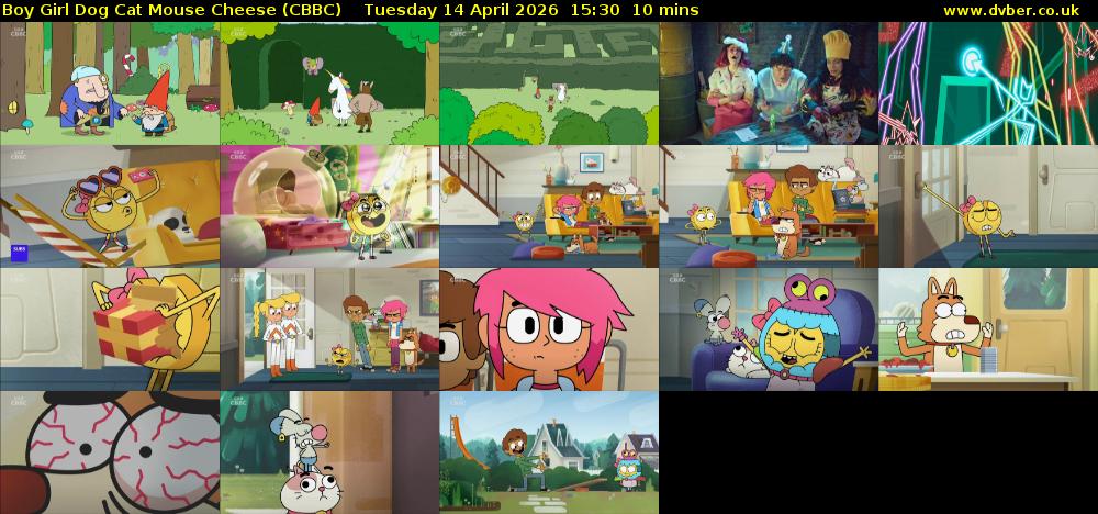 Boy Girl Dog Cat Mouse Cheese (CBBC) Tuesday 14 April 2026 15:30 - 15:40