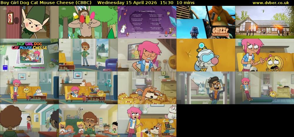 Boy Girl Dog Cat Mouse Cheese (CBBC) Wednesday 15 April 2026 15:30 - 15:40