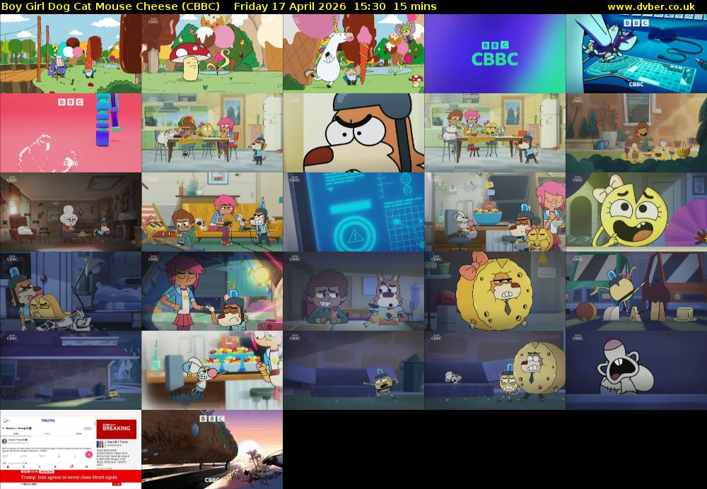 Boy Girl Dog Cat Mouse Cheese (CBBC) Friday 17 April 2026 15:30 - 15:45