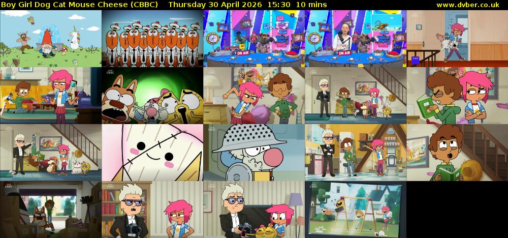 Boy Girl Dog Cat Mouse Cheese (CBBC) Thursday 30 April 2026 15:30 - 15:40