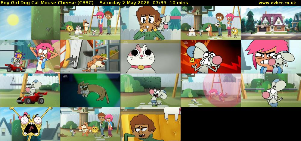 Boy Girl Dog Cat Mouse Cheese (CBBC) Saturday 2 May 2026 07:35 - 07:45
