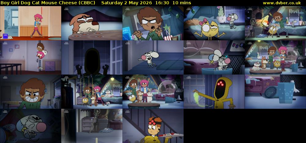 Boy Girl Dog Cat Mouse Cheese (CBBC) Saturday 2 May 2026 16:30 - 16:40