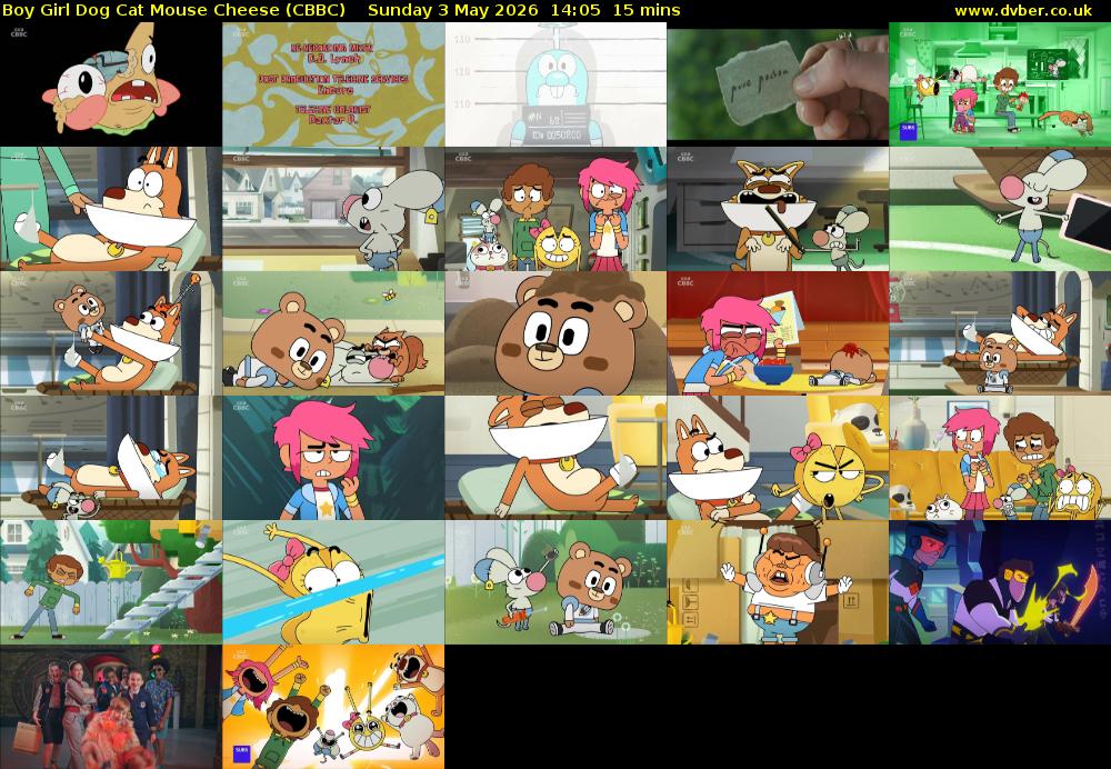 Boy Girl Dog Cat Mouse Cheese (CBBC) Sunday 3 May 2026 14:05 - 14:20