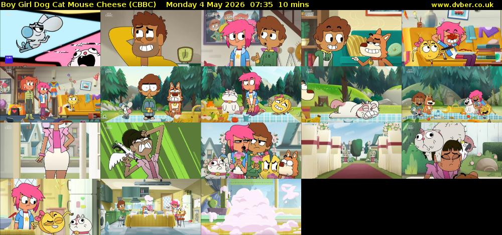 Boy Girl Dog Cat Mouse Cheese (CBBC) Monday 4 May 2026 07:35 - 07:45