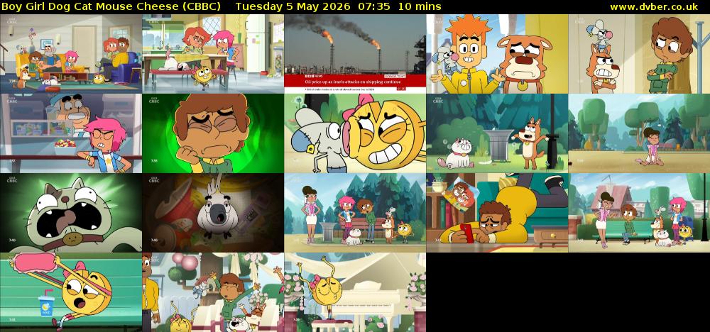 Boy Girl Dog Cat Mouse Cheese (CBBC) Tuesday 5 May 2026 07:35 - 07:45