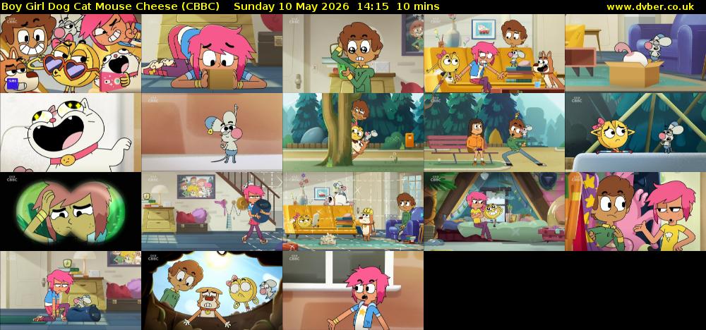 Boy Girl Dog Cat Mouse Cheese (CBBC) Sunday 10 May 2026 14:15 - 14:25