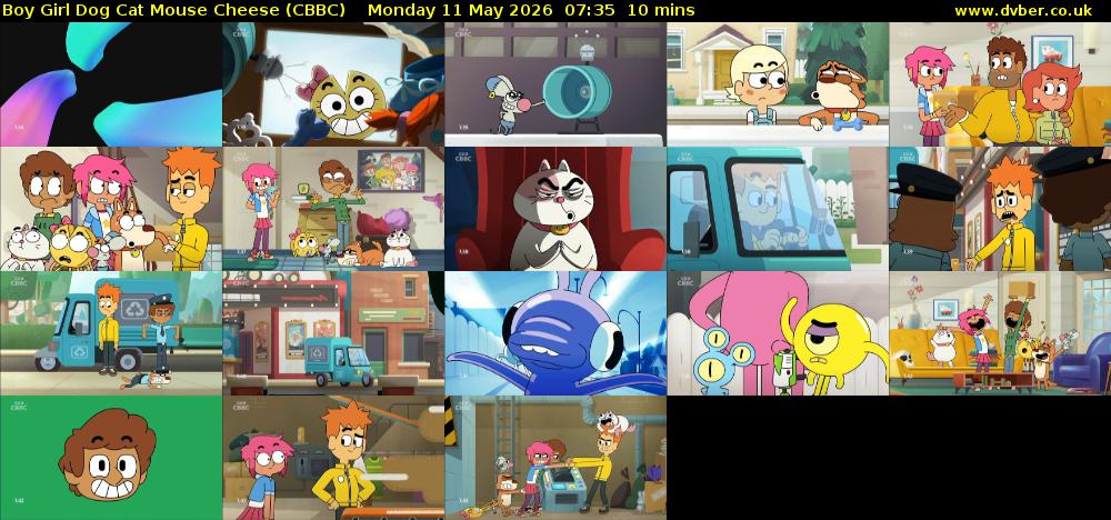 Boy Girl Dog Cat Mouse Cheese (CBBC) Monday 11 May 2026 07:35 - 07:45