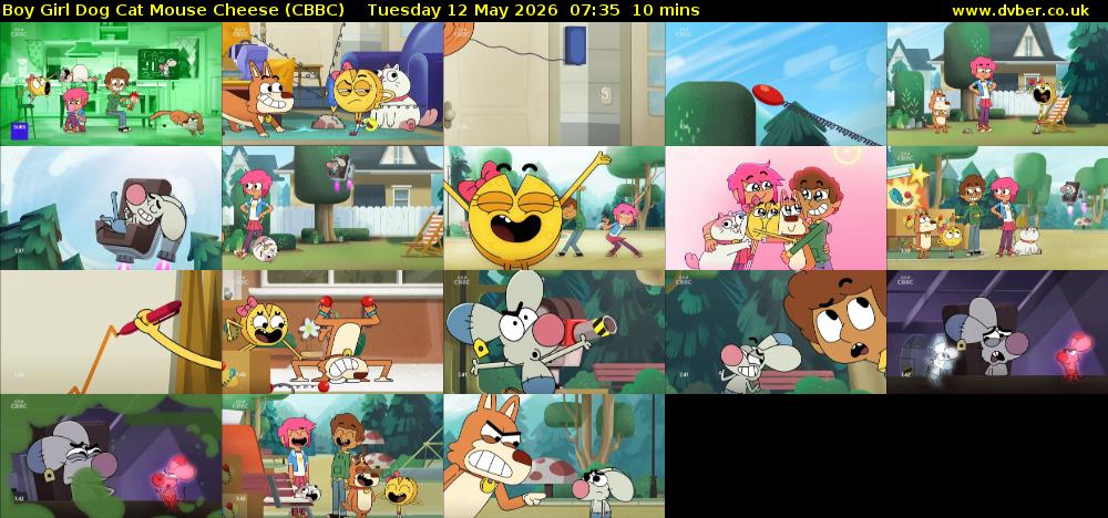 Boy Girl Dog Cat Mouse Cheese (CBBC) Tuesday 12 May 2026 07:35 - 07:45
