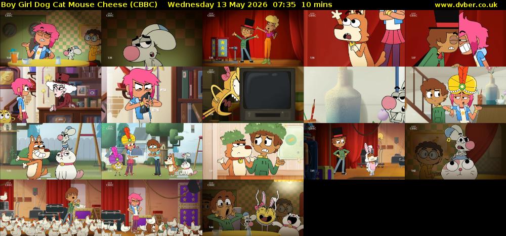 Boy Girl Dog Cat Mouse Cheese (CBBC) Wednesday 13 May 2026 07:35 - 07:45