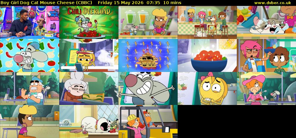Boy Girl Dog Cat Mouse Cheese (CBBC) Friday 15 May 2026 07:35 - 07:45
