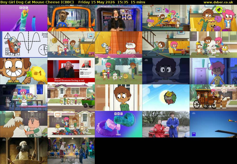 Boy Girl Dog Cat Mouse Cheese (CBBC) Friday 15 May 2026 15:35 - 15:50