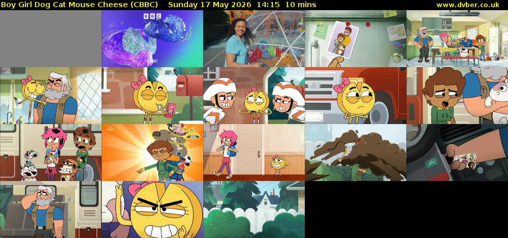 Boy Girl Dog Cat Mouse Cheese (CBBC) Sunday 17 May 2026 14:15 - 14:25