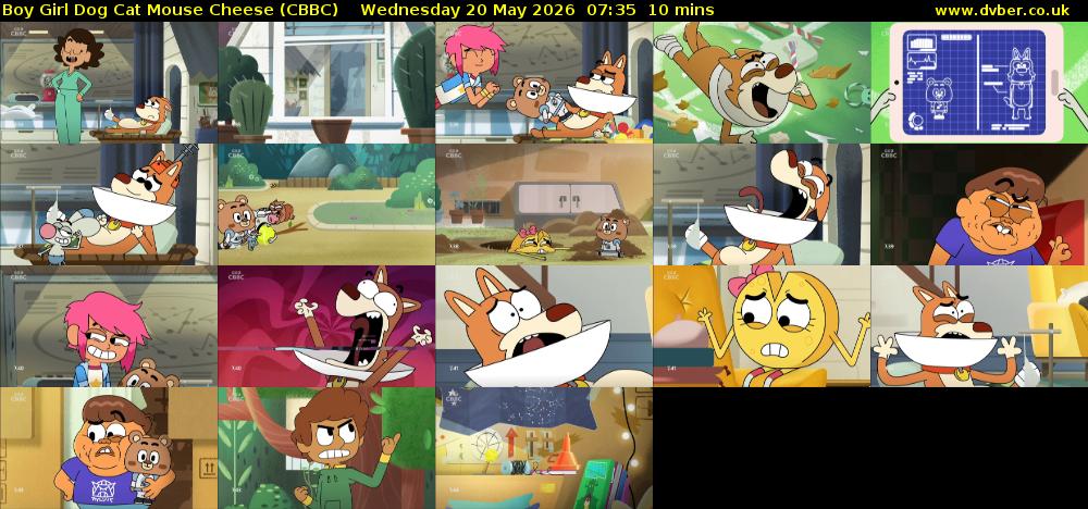 Boy Girl Dog Cat Mouse Cheese (CBBC) Wednesday 20 May 2026 07:35 - 07:45