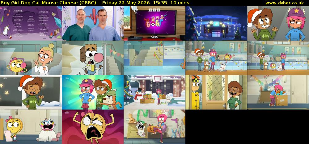 Boy Girl Dog Cat Mouse Cheese (CBBC) Friday 22 May 2026 15:35 - 15:45
